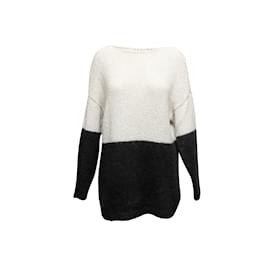 Alice + Olivia-White & Black Alice + Olivia Alpaca & Silk Sweater Size XS-White