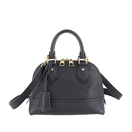 Louis Vuitton-Bolso satchel Louis Vuitton Empreinte Neo Alma BB negro con monograma-Negro