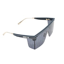 Christian Dior-Navy Christian Dior Logo Shield Sunglasses-Navy blue