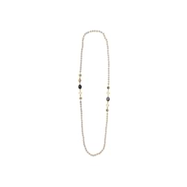 Chanel-Collana a filo lungo Chanel color oro e perle finte-D'oro