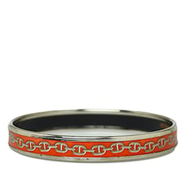 Hermès-Rotes Hermes Chaine Dancre schmales Emaille-Armreif-Kostüm-Armband-Rot