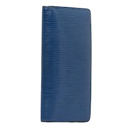 Louis Vuitton-Blue Louis Vuitton Epi Leather Brazza Wallet-Blue