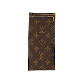 Louis Vuitton-Custodia a quadri marrone con monogramma Louis Vuitton-Marrone