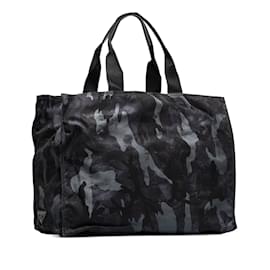 Prada-Schwarze Prada Tessuto Camouflage-Einkaufstasche-Schwarz