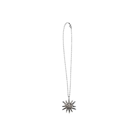 Autre Marque-Gunmetal Bavna Pave Diamond Starburst Pendant Necklace-Other