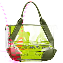 Prada-Yellow Prada Printed Vinyl Tote Bag-Yellow