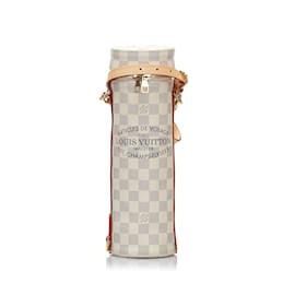 Louis Vuitton-Portabottiglie Louis Vuitton Damier Azur bianco-Bianco