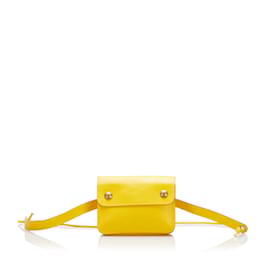 Hermès-Yellow Hermes Courchevel Pochette Green Waist Bag-Yellow