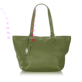 Fendi-Sac à bandoulière en cuir Fendi Selleria rouge-Rouge