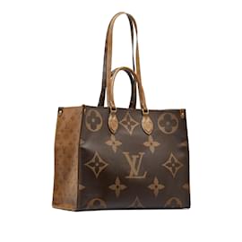 Louis Vuitton-Braune Louis Vuitton-Monogramm-Reverse-OntheGo-GM-Umhängetasche-Braun