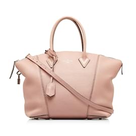 Louis Vuitton-Pink Louis Vuitton Veau Cachemire Soft Lockit PM Satchel-Pink