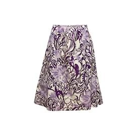 Emilio Pucci-Vintage Purple & White Emilio Pucci 60s Floral Print Skirt Size S-Purple