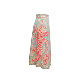 Emilio Pucci-Vintage Lavender & Multicolor Emilio Pucci 60s Velvet Printed Skirt Size US 8-Multiple colors