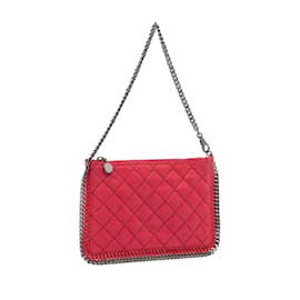 Stella Mc Cartney-Red Stella McCartney Quilted Falabella Shaggy Deer Baguette-Red
