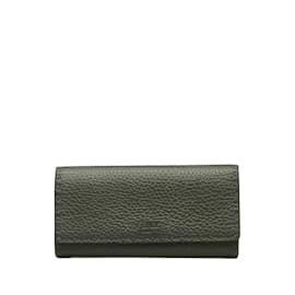 Fendi-Pink Fendi Selleria Leather Long Wallet-Pink