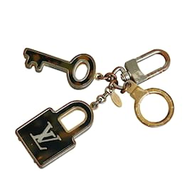Louis Vuitton-Gold Louis Vuitton Porte Cles Confidence Key Holder & Bag Charm-Golden