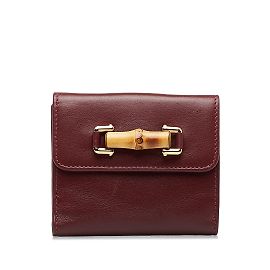 Cartera pequeña de bambú Gucci roja Roja
