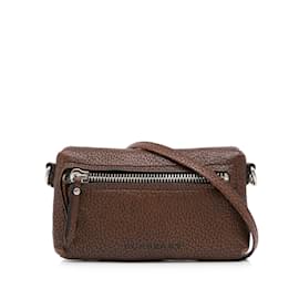 Burberry-Brown Burberry Leather Crossbody Bag-Brown