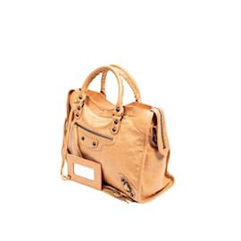 Balenciaga-Tan Balenciaga Motocross Classic City Satchel-Camel