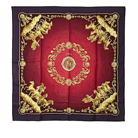 Hermès-Foulard Hermes Cosmos Silk Rouge Foulards-Rouge