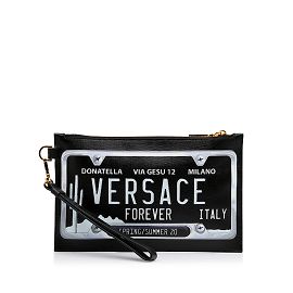 Pochette de plaque d'immatriculation Versace noire Noir