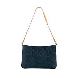 Céline-Blue Celine C Macadam Shoulder Bag-Blue