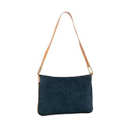 Céline-Blue Celine C Macadam Shoulder Bag-Blue