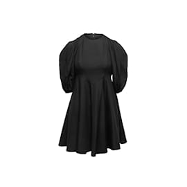 Zimmermann-Vestido preto Zimmermann com manga bufante de seda tamanho EUA 1-Preto