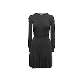 Chloé-Vestido Punto Chloe Negro Plisado Talla S-Negro