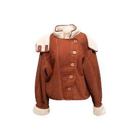 Tan & Crème Ulla Johnson Shearling Veste à capuche Taille XL Camel