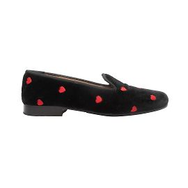 Stubbs & Wootton Mocassini Stubbs e Wootton Heart neri e rossi 37.5 Nero