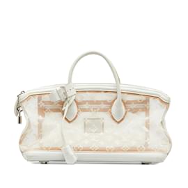 Louis Vuitton-White Louis Vuitton Monogram Transparence Lockit East-West Handbag-White