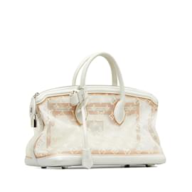 Louis Vuitton-White Louis Vuitton Monogram Transparence Lockit East-West Handbag-White