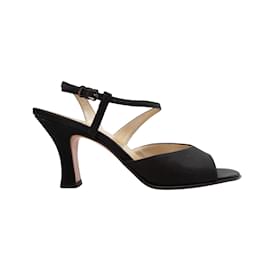 Salvatore Ferragamo Womens Heels Shoe Sz 8.5 AA Black Satin Fabric