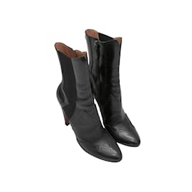Alaïa-Black Alaia Pointed-Toe Mid-Calf Boots Size 39-Black