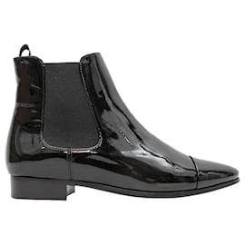 Prada-Black Prada Patent Chelsea Boots Size 37.5-Black
