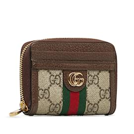Gucci-Brown Gucci GG Supreme Ophidia Coin Pouch-Brown