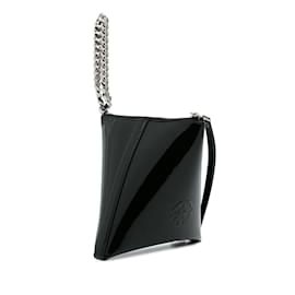 Alexander Mcqueen-Black Alexander McQueen The Curve Patent Pouch Handbag-Black