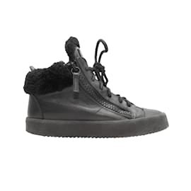 Giuseppe Zanotti-Baskets montantes noires à finitions en peau de mouton Giuseppe Zanotti Taille 36-Noir