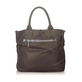 Prada-Brown Prada Tessuto Reversible Tote Bag-Brown
