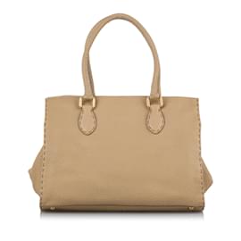 Fendi-Sac à main en cuir marron Fendi Selleria Firenze-Marron