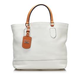Gucci-Weiße Gucci-Leder-Einkaufstasche-Weiß