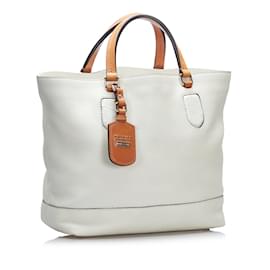 Gucci-Weiße Gucci-Leder-Einkaufstasche-Weiß
