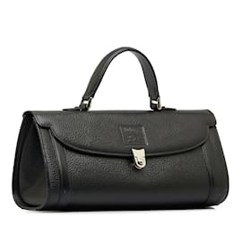 Burberry-Black Burberry Leather Handbag-Black
