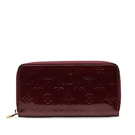 Louis Vuitton-Cartera roja Louis Vuitton con monograma Vernis Zippy-Roja