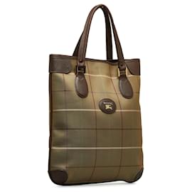 Burberry-Brown Burberry Vintage Check Tote-Brown