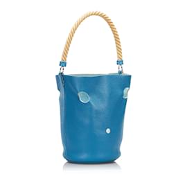 Hermès-Blue Hermes Clemence Mangeoire Bucket PM-Blue