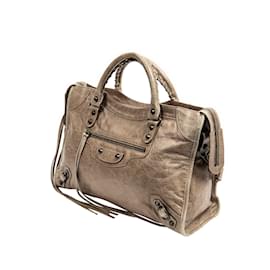 Balenciaga-Brown Balenciaga Motocross Classic City Satchel-Brown