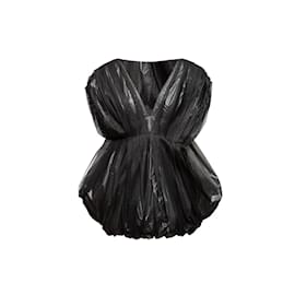 Krizia-Krizia Vintage Noir & Argent 80s Robe à bulles en maille Taille EU 38-Noir