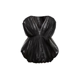 Vintage Black & Silver Krizia 80s Mesh Bubble Dress Size EU 38 Black